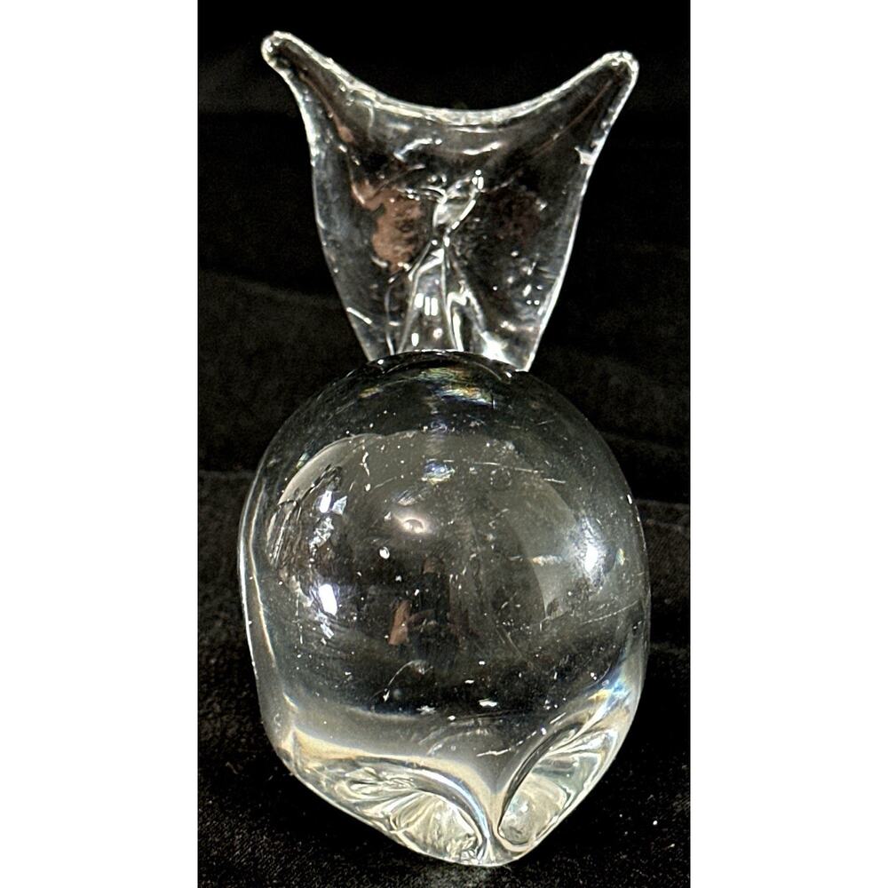 Vintage Clear Glass Whale Figurine Hand Blown 3” Murano Style - Picture 5 of 7